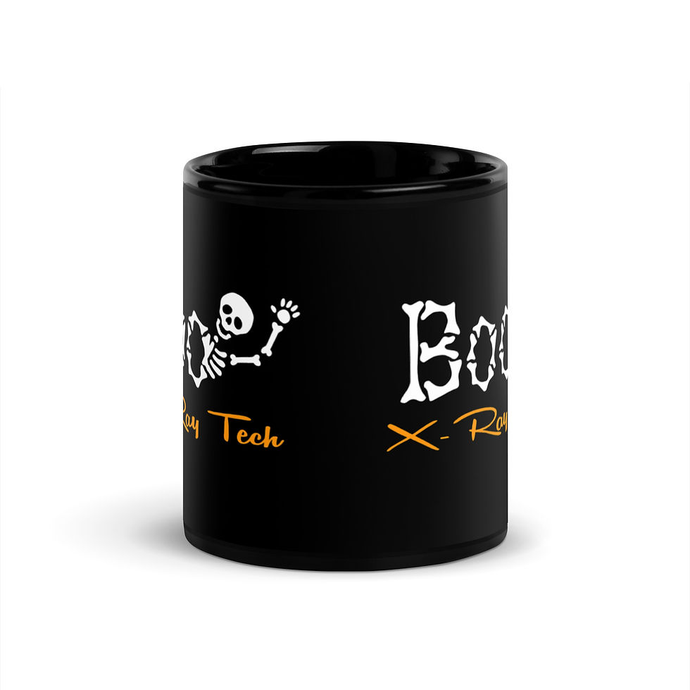 Thumbnail: Boo Skeleton X-Ray Black Glossy Mug