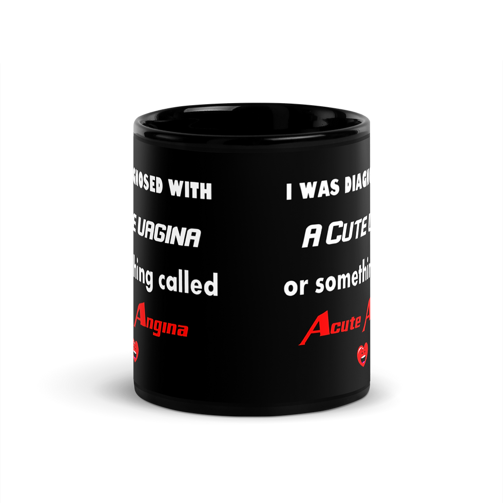 Thumbnail: A Cute Vagina or Acute Angina Black Glossy Mug