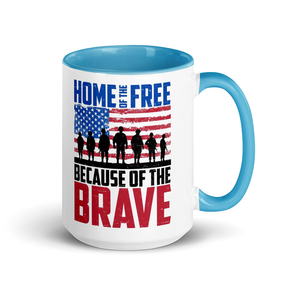 Thumbnail: Memorial Day Because of the Brave Mug with Color Inside light color