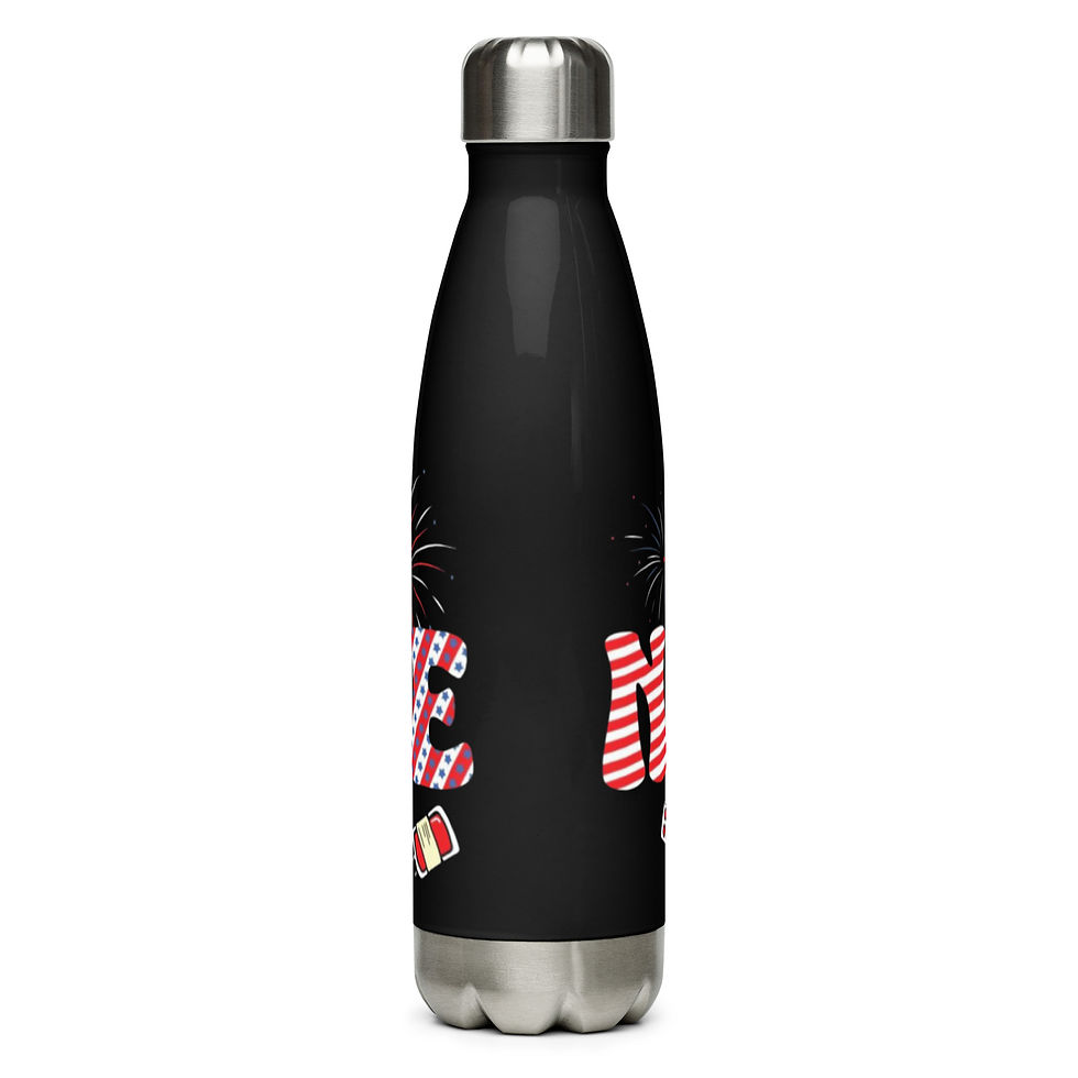 Thumbnail: Nurse Stethoscope 4th of July Stainless steel water bottle