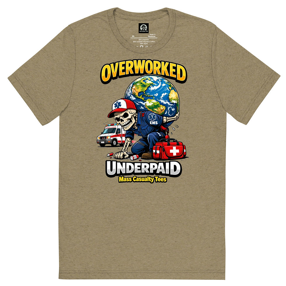 Thumbnail: OVERWORKED UNDERPAID EMS professionals Short sleeve t-shirt