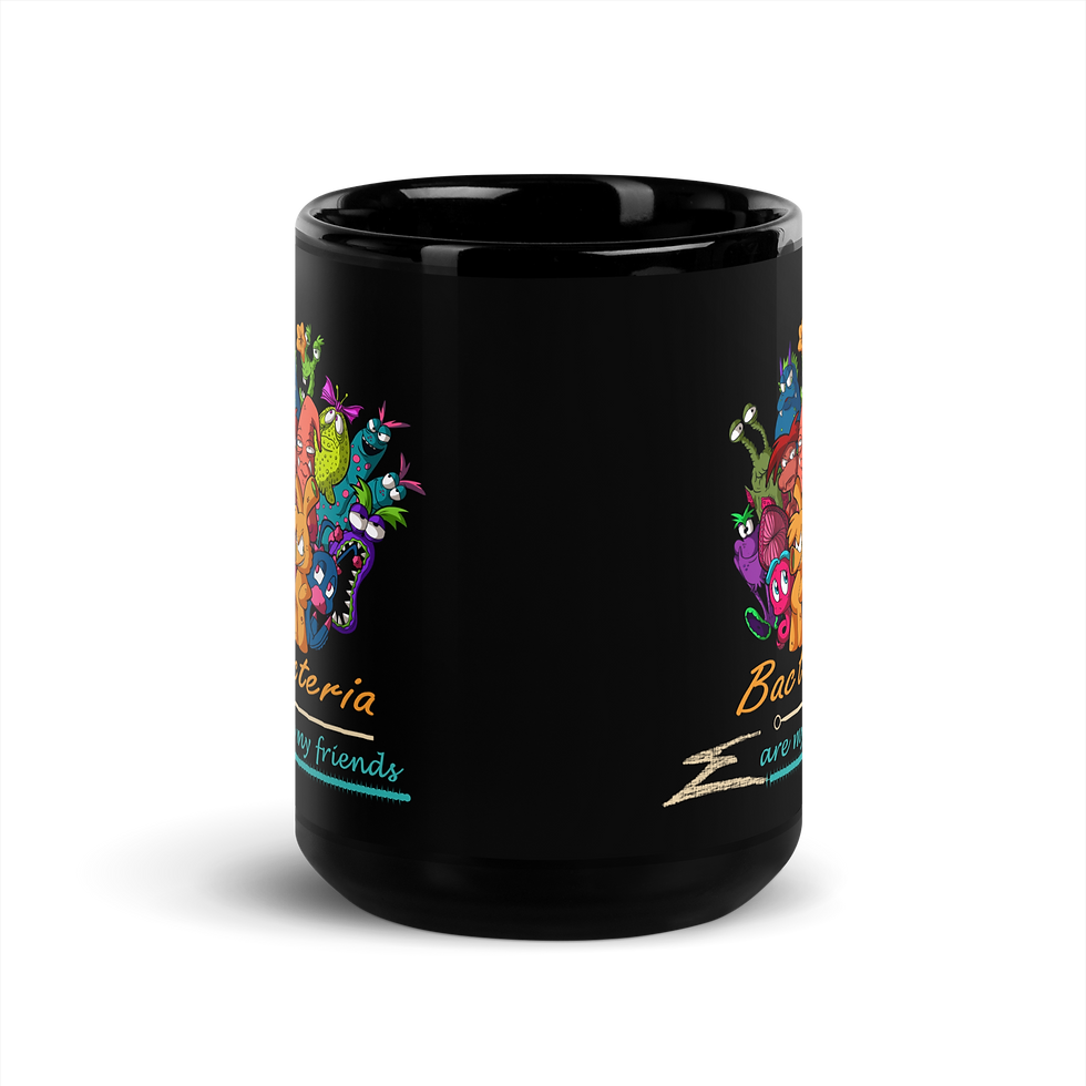 Thumbnail: Bacteria Are My Friends Black Glossy Mug