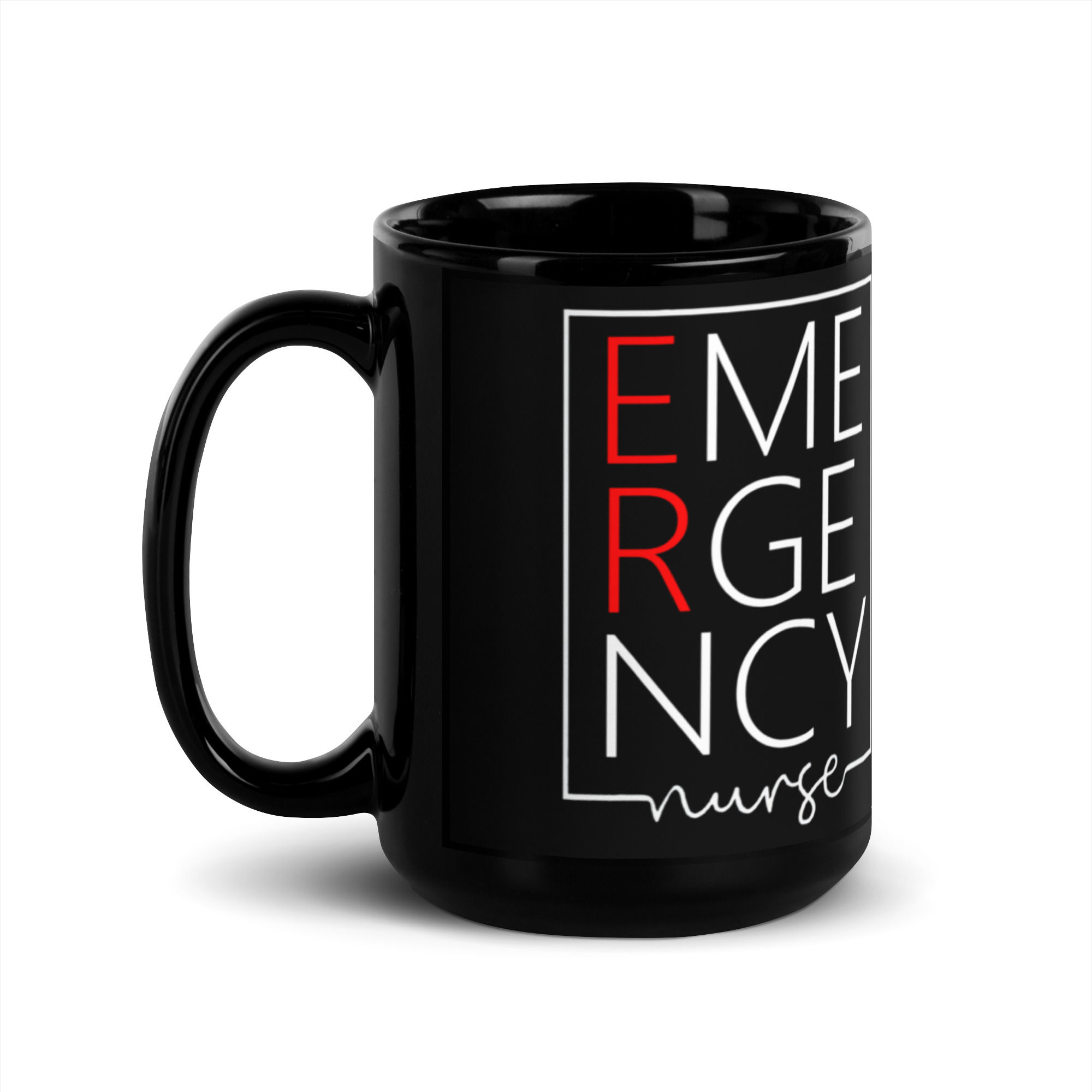 ER Emergency Medicine Black Glossy Mug 15 oz