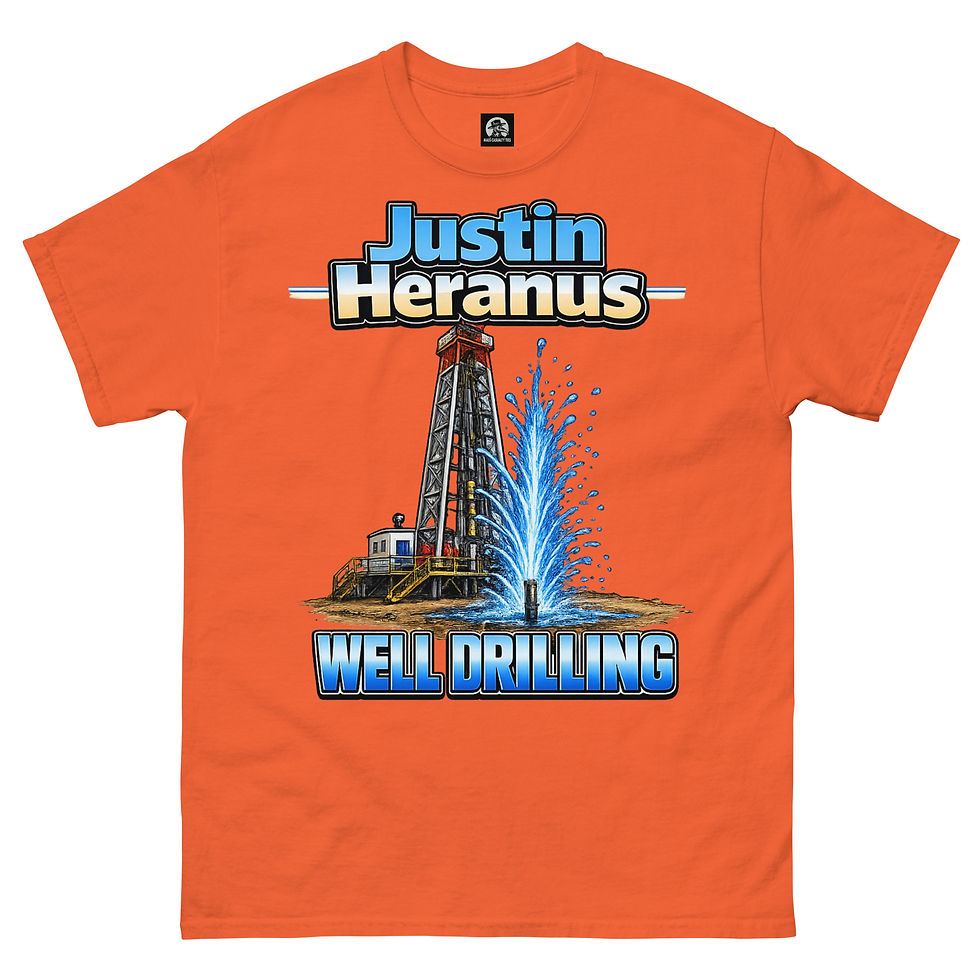 Thumbnail: Justin Heranus Well Drilling classic tee