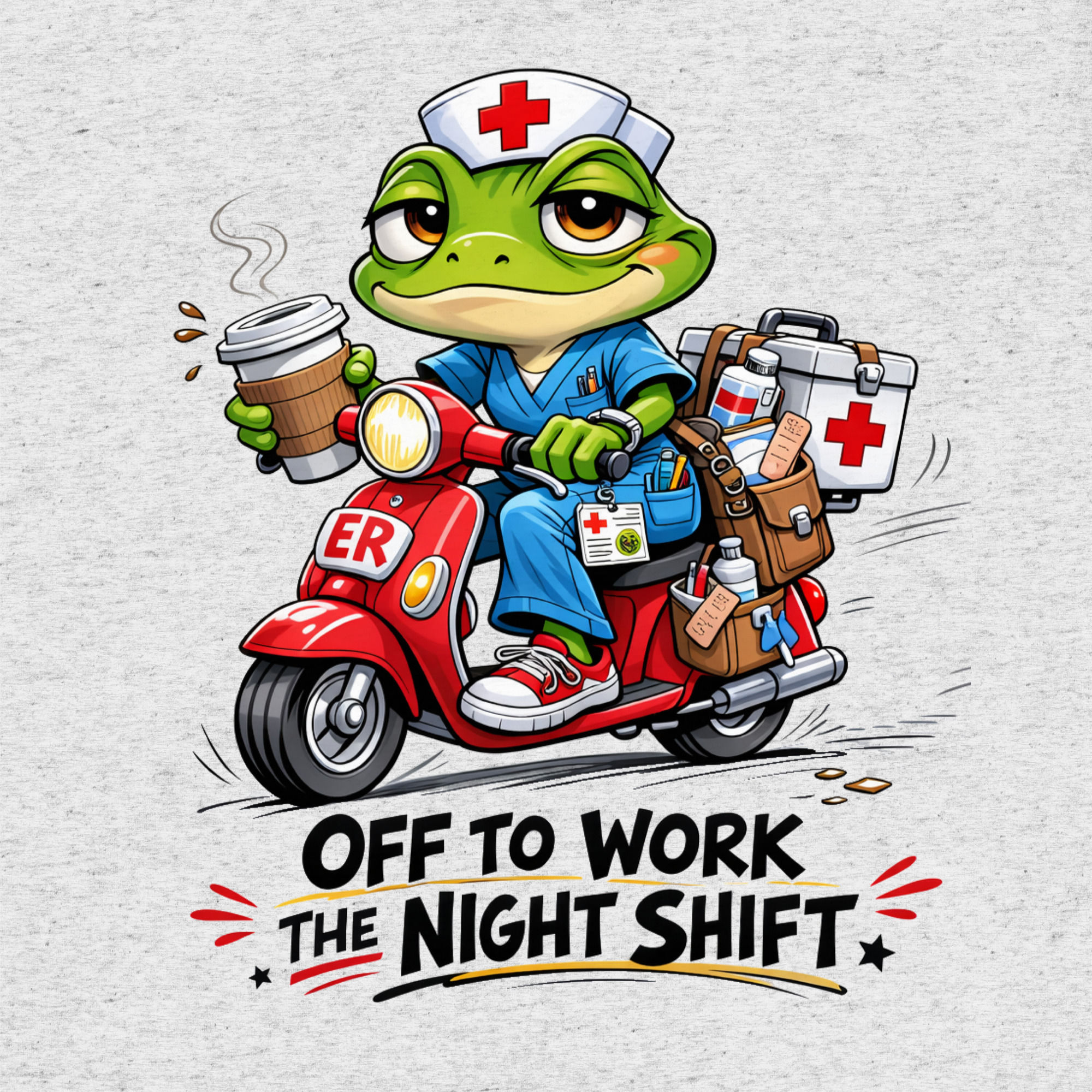 OFF TO WORK THE NIGHT SHIFT Short sleeve t-shirt