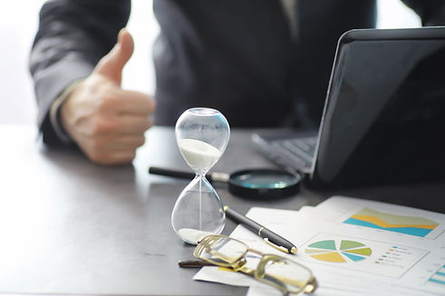 working-time-symbolizes-hourglass-office-desk-insurance-manager-banker-office-employee-tab