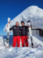 Martin Dolezal und Thomas Ebster in iFLOW Bekleidung. Schnee, Hütte, Levi, Finnland.