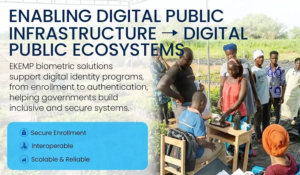 Digital Public Infrastructure (DPI) enabling biometric identity verification and connected digital public ecosystems