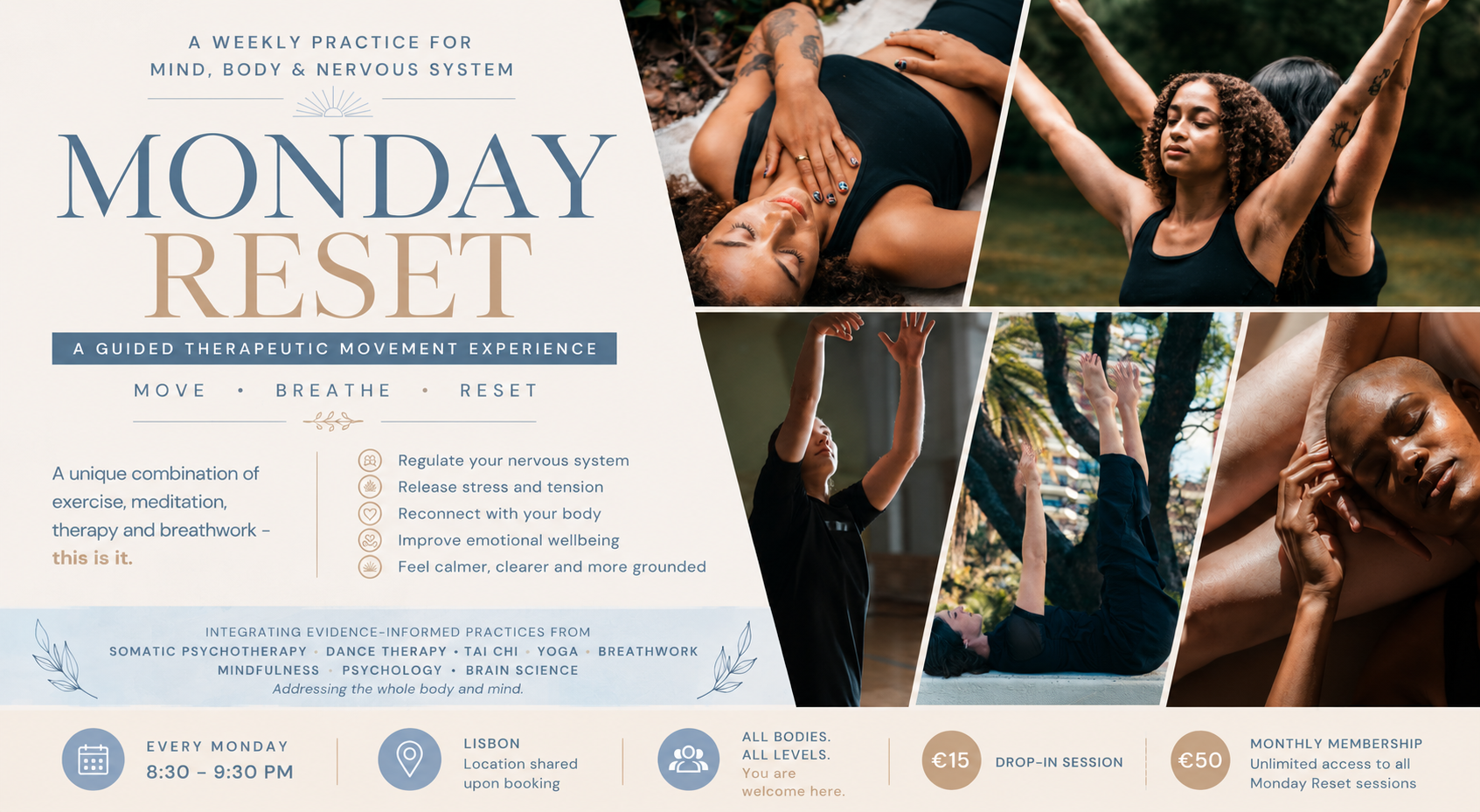 4 session - Monday Reset A Guided Therapeutic Movement Experience (cat included)