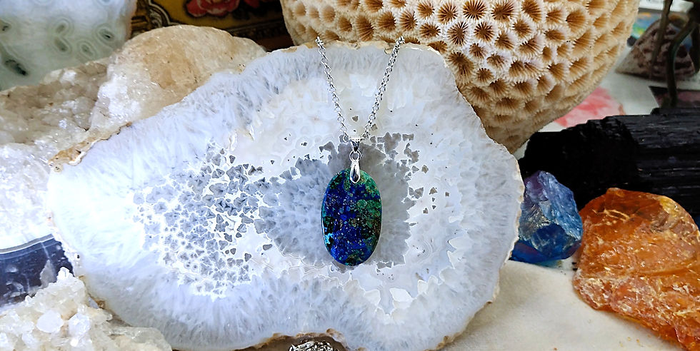 Miniature : Azurite dans Malachite