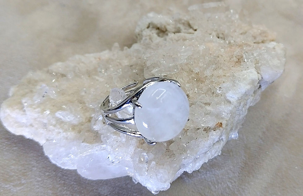 Miniature : Bague Quartz blanc