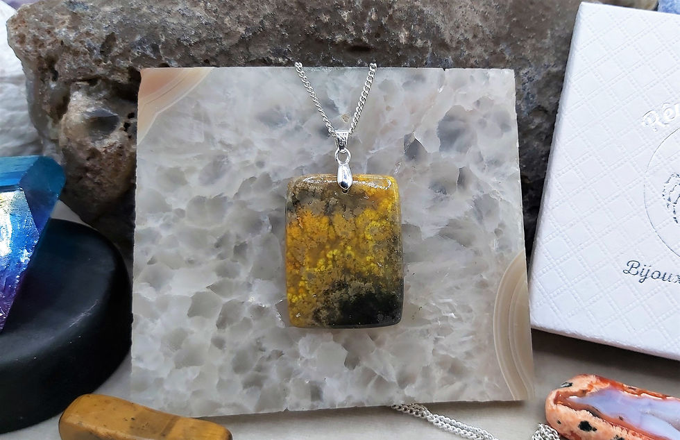 Miniature : Remarquable pendentif Jaspe Bumble-Bee
