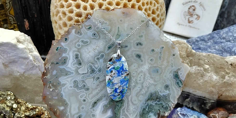 Miniature : Azurite Turquoise dans Malachite