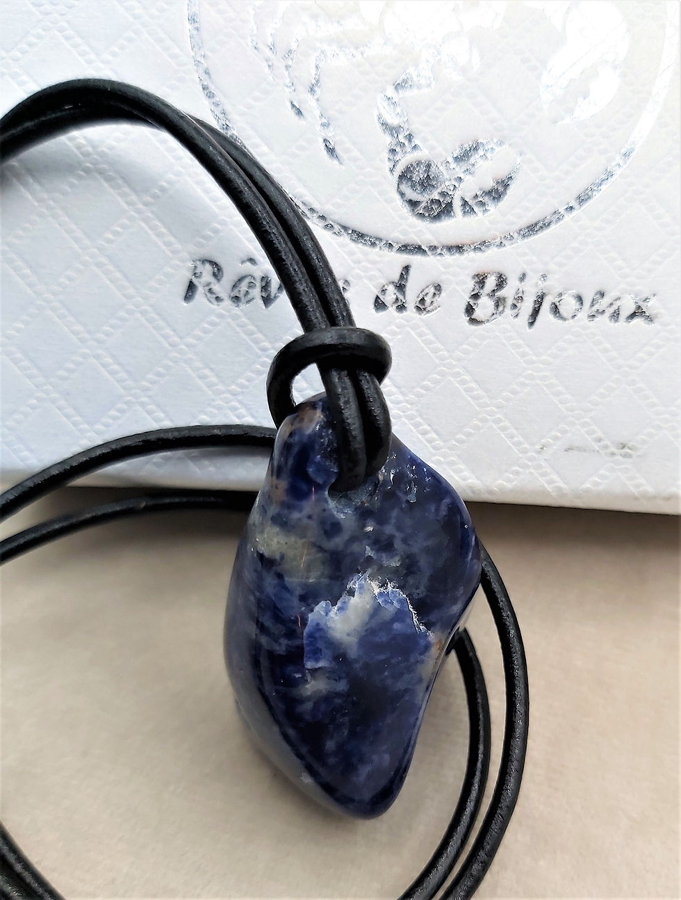 Miniature : Collier Grand pendentif Sodalite