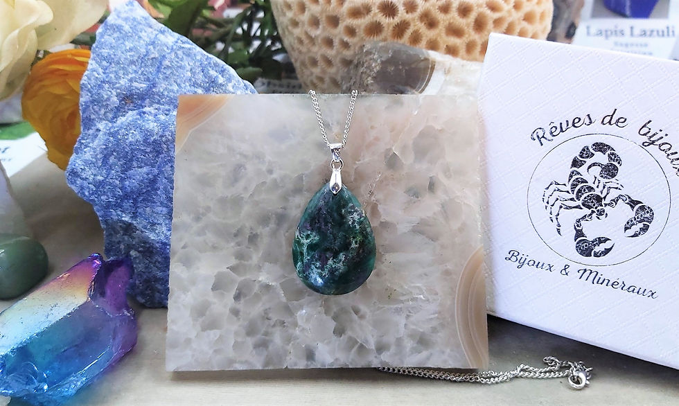 Miniature : Chouette pendentif Rubis sur Fuschite