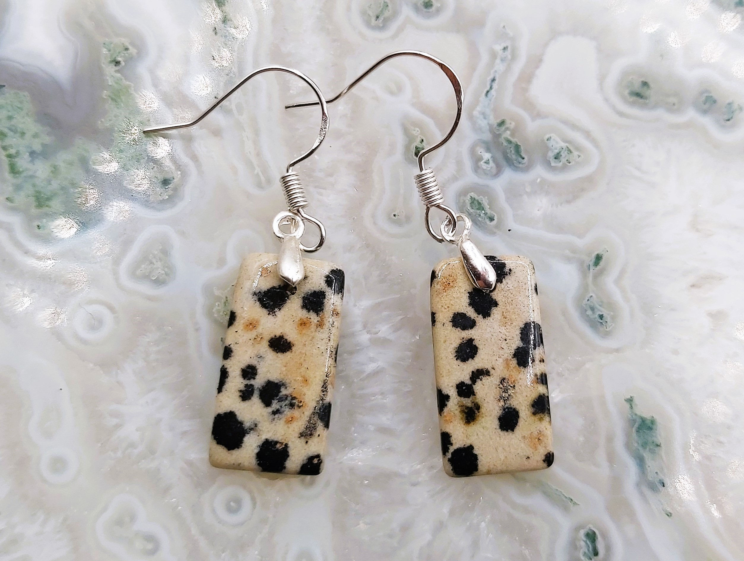 Boucles d'oreilles - Jaspe Dalmatien
