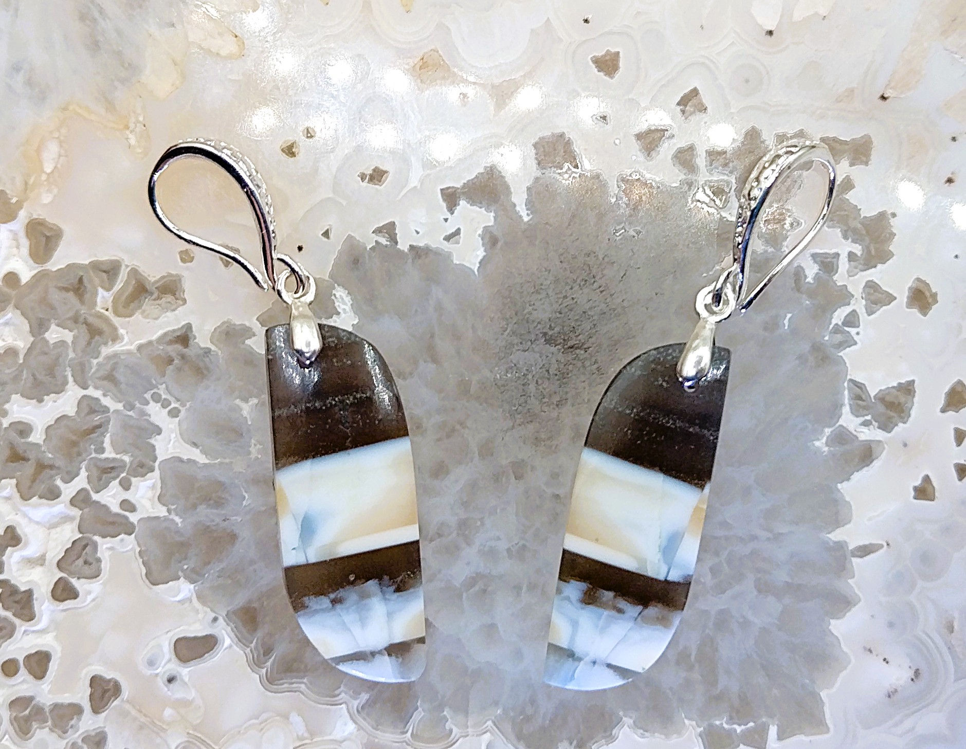 Boucles d'oreilles - Opale bleue Owyhee