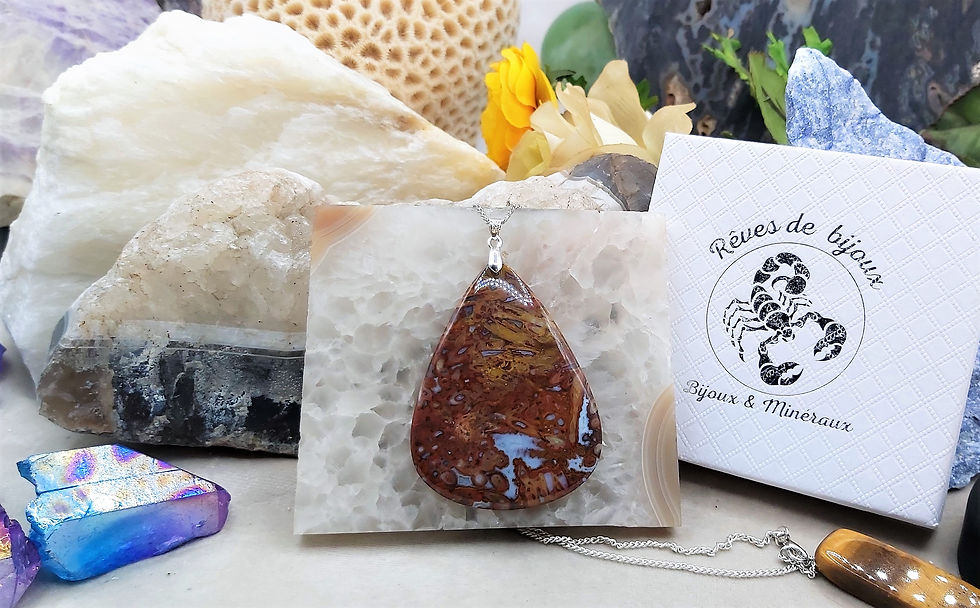 Miniature : Fantastique Pendentif Agate et Calcédoine