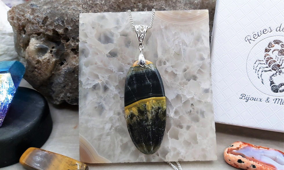 Miniature : Grand pendentif Jaspe Bumble-Bee