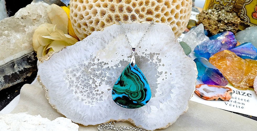 Miniature : Chrysocolle dans Malachite