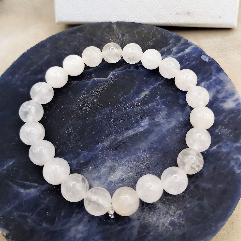 Miniature : Bracelet "Purification" - Perles Quartz Blanc