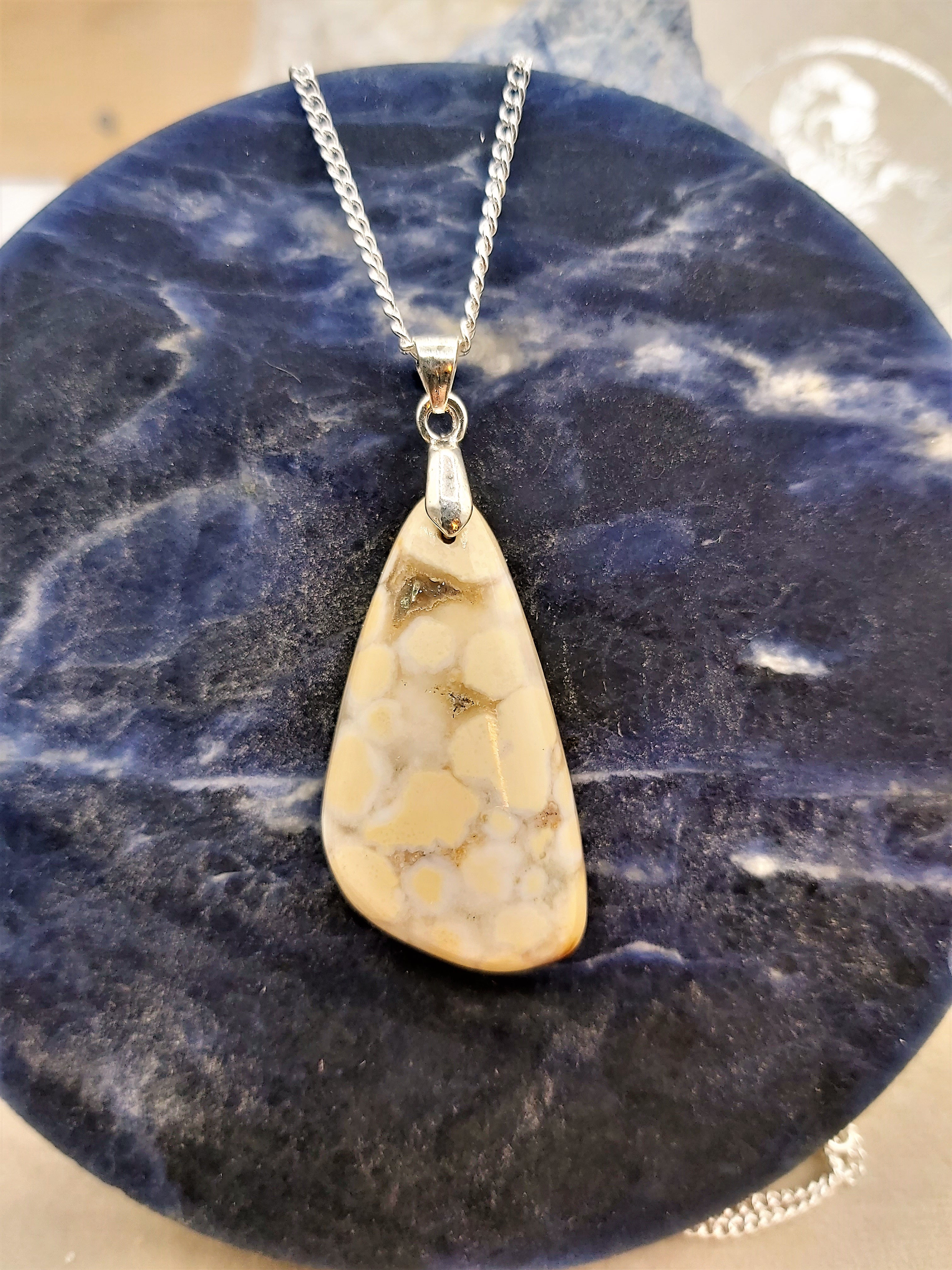 Spectaculaire pendentif Corail Fossile