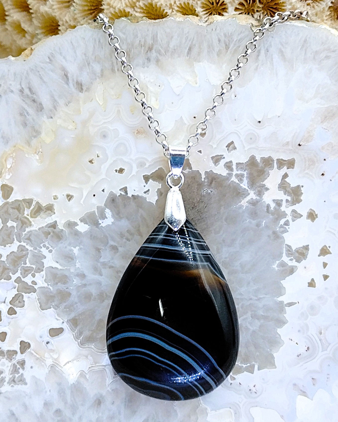 Onyx rubané "Nicolo"