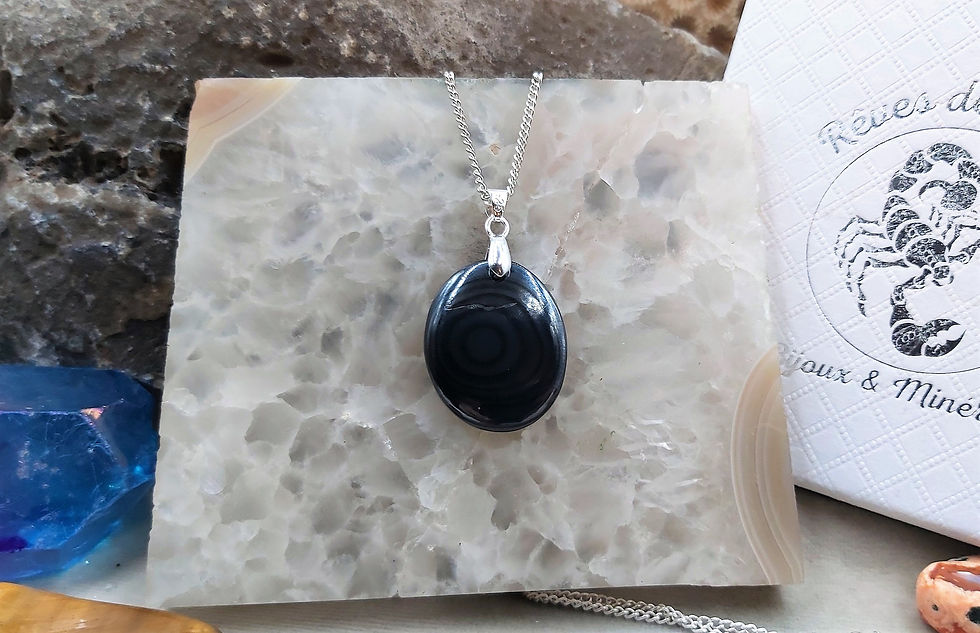 Miniature : Joli petit Pendentif Psilomélane bandée
