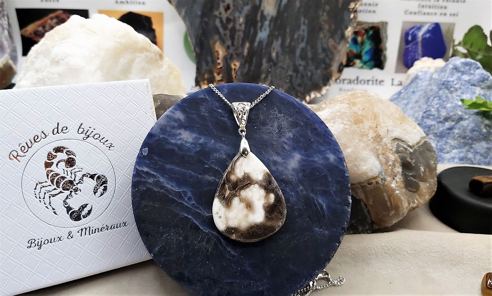 Miniature : Fabuleux pendentif Calcite zébrée