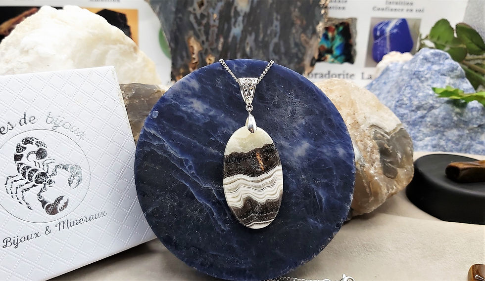 Miniature : Très beau pendentif Calcite zébrée