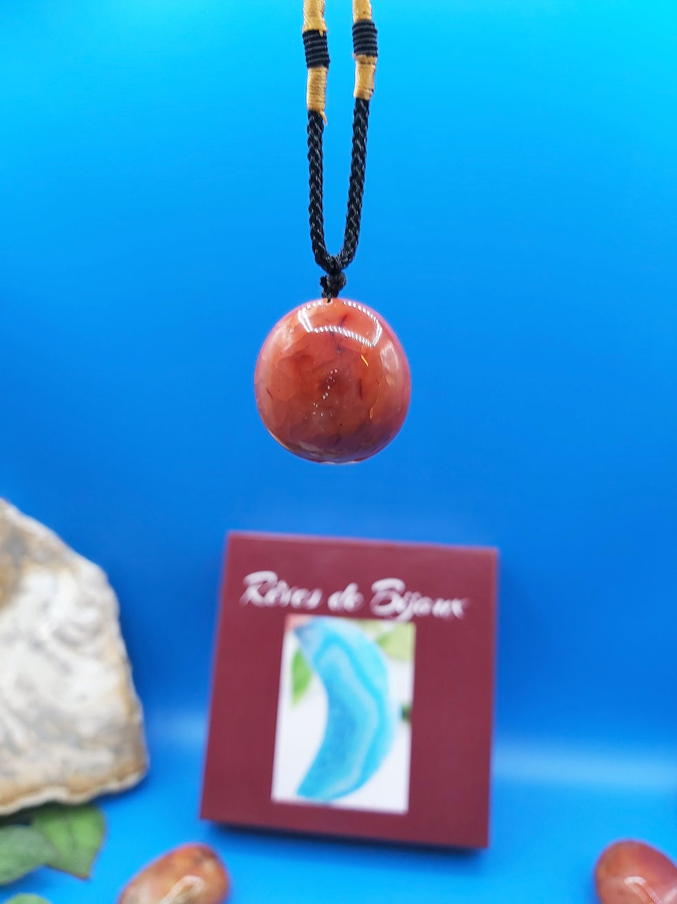 Miniature : Collier avec très beau pendentif Agate Cornaline