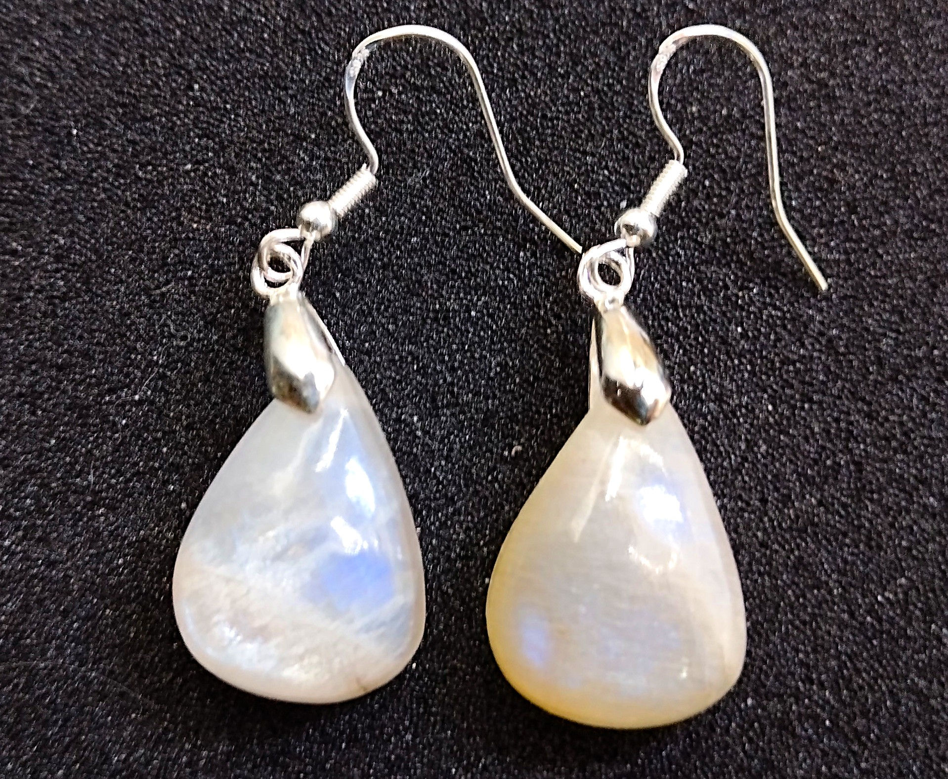 Boucles d'oreilles - Pierre de Lune abricot