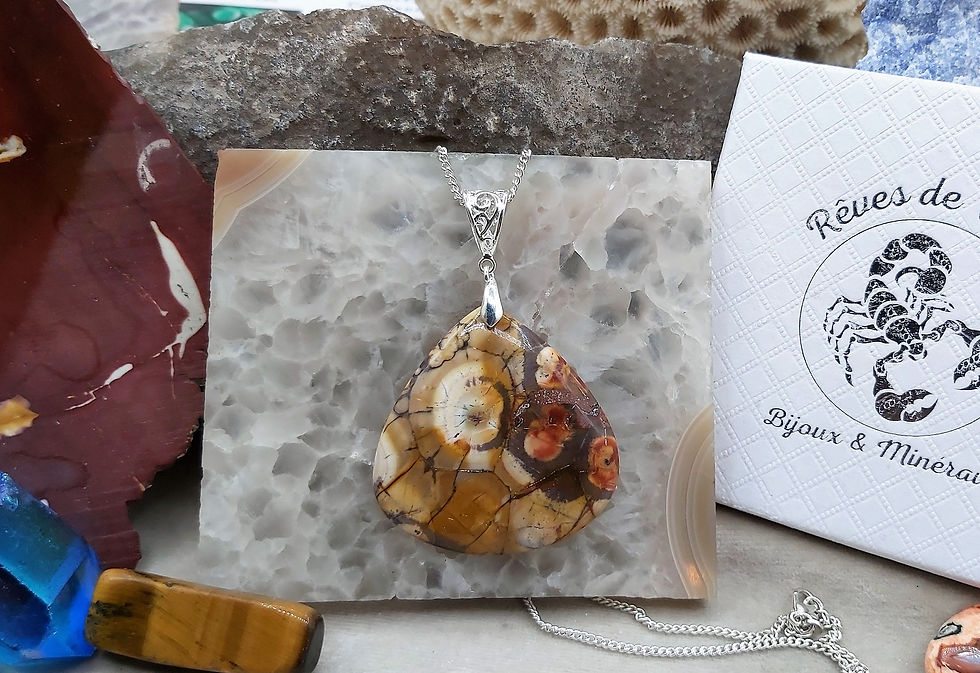 Miniature : Fantastique pendentif de Jaspe Bird-Eye (Ryolite)
