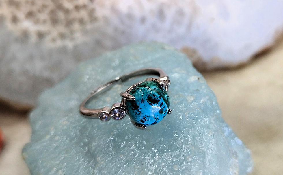 Miniature : Bague Chrysocolle-Malachite