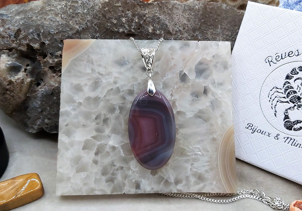 Miniature : Très beau pendentif Agate du Botswana