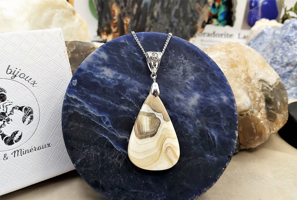 Miniature : Splendide pendentif Calcite zébrée
