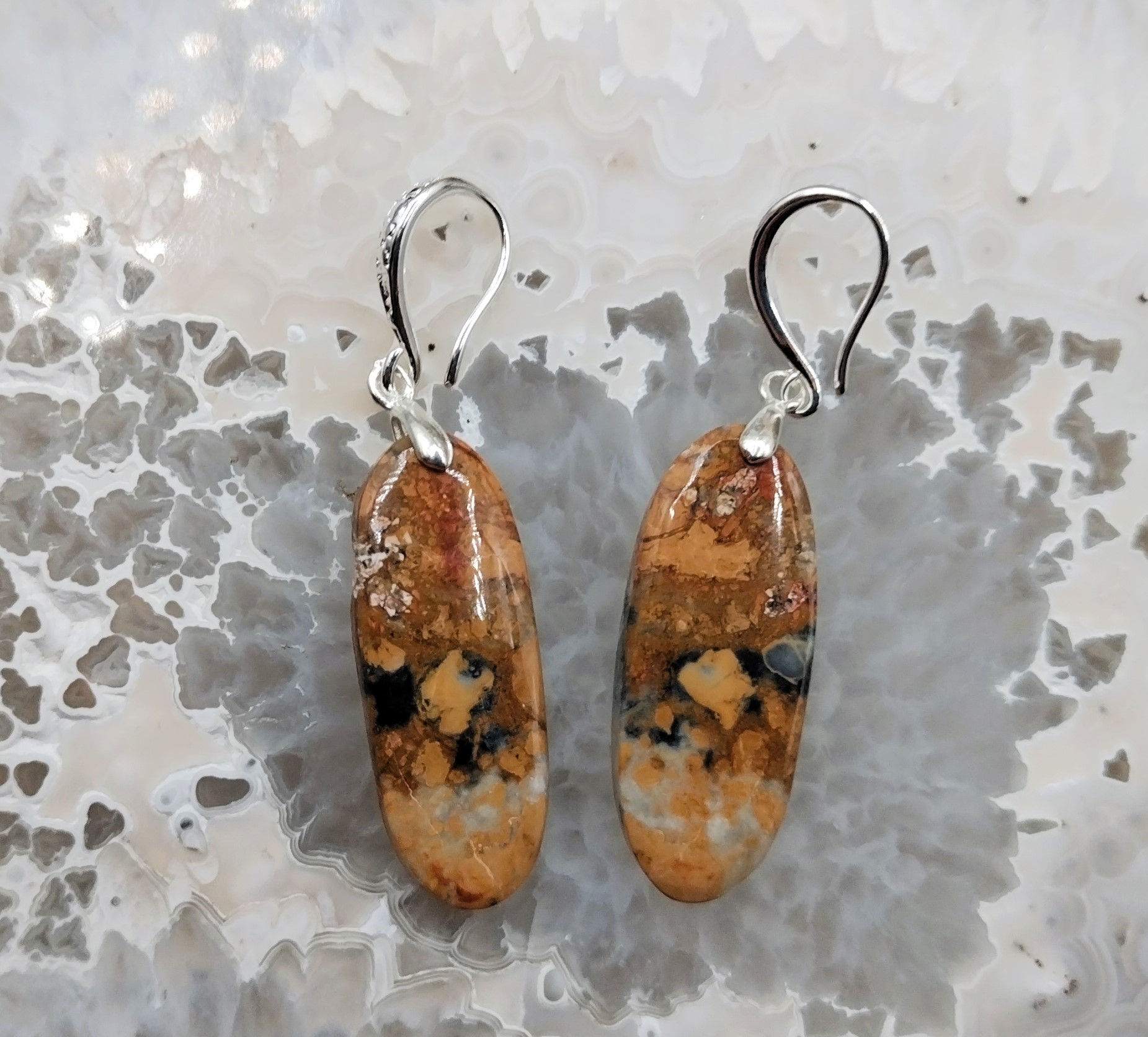 Boucles d'oreilles - Jaspe Maligano
