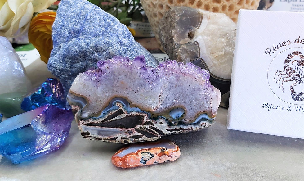 Miniature : Agate et Druse d'Améthyste du Brésil