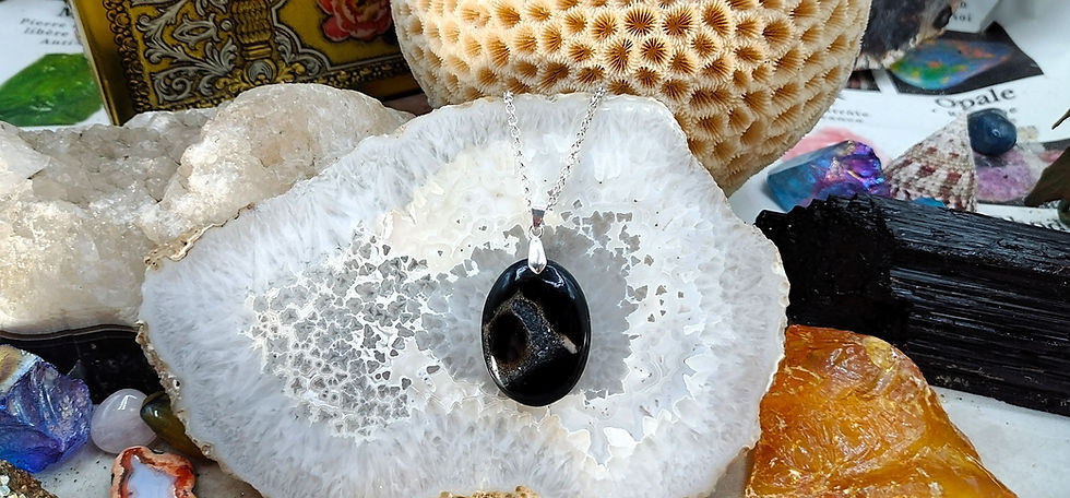 Miniature : Agate noire "Druzy"