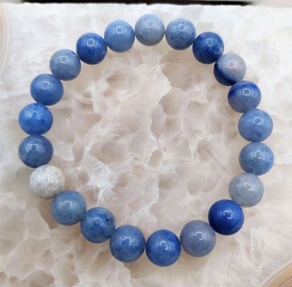 Miniature : Bracelet Perles naturelles d'Aventurine bleue