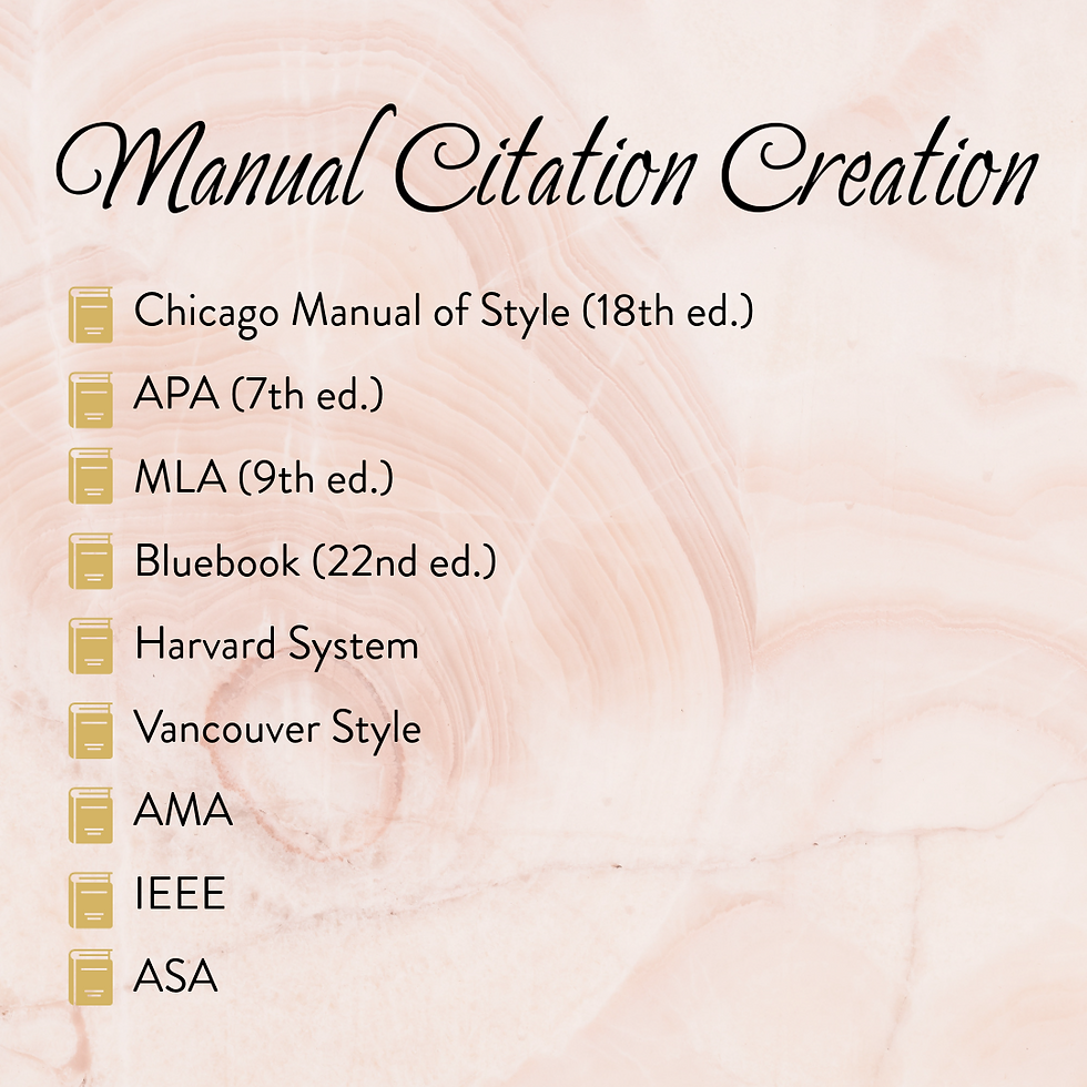 Manual Citation Creation