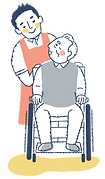 介護 車椅子の男性
