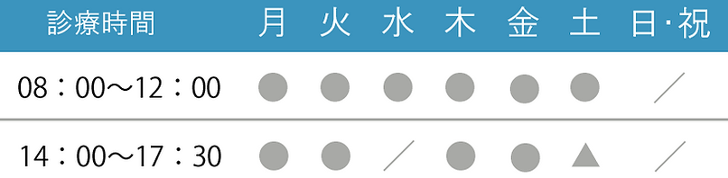 [小川内科医院]診療時間表
