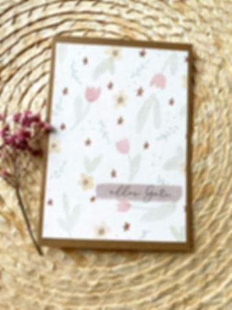 Grusskarte Blumenmuster