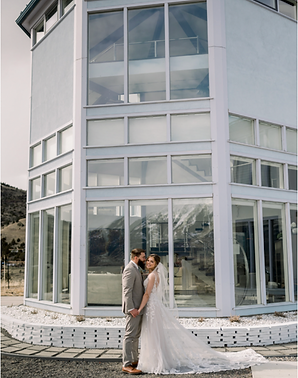 Wedding Couple Octagon House Front