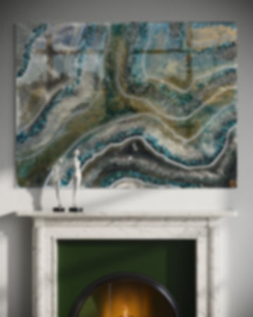 Emerald Green and Gold Geode