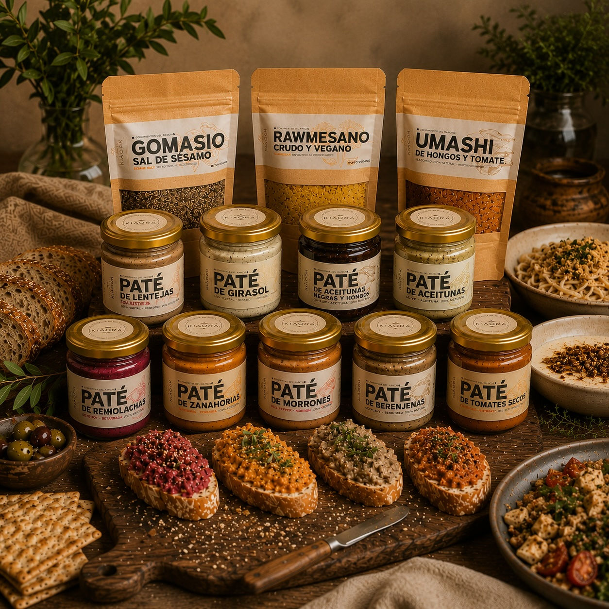 La mesa del Rancho - 9 patés + 3 condimentos