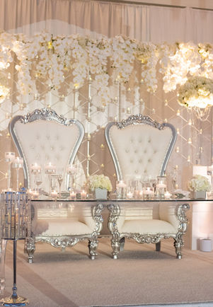 bride and groom table at wedding