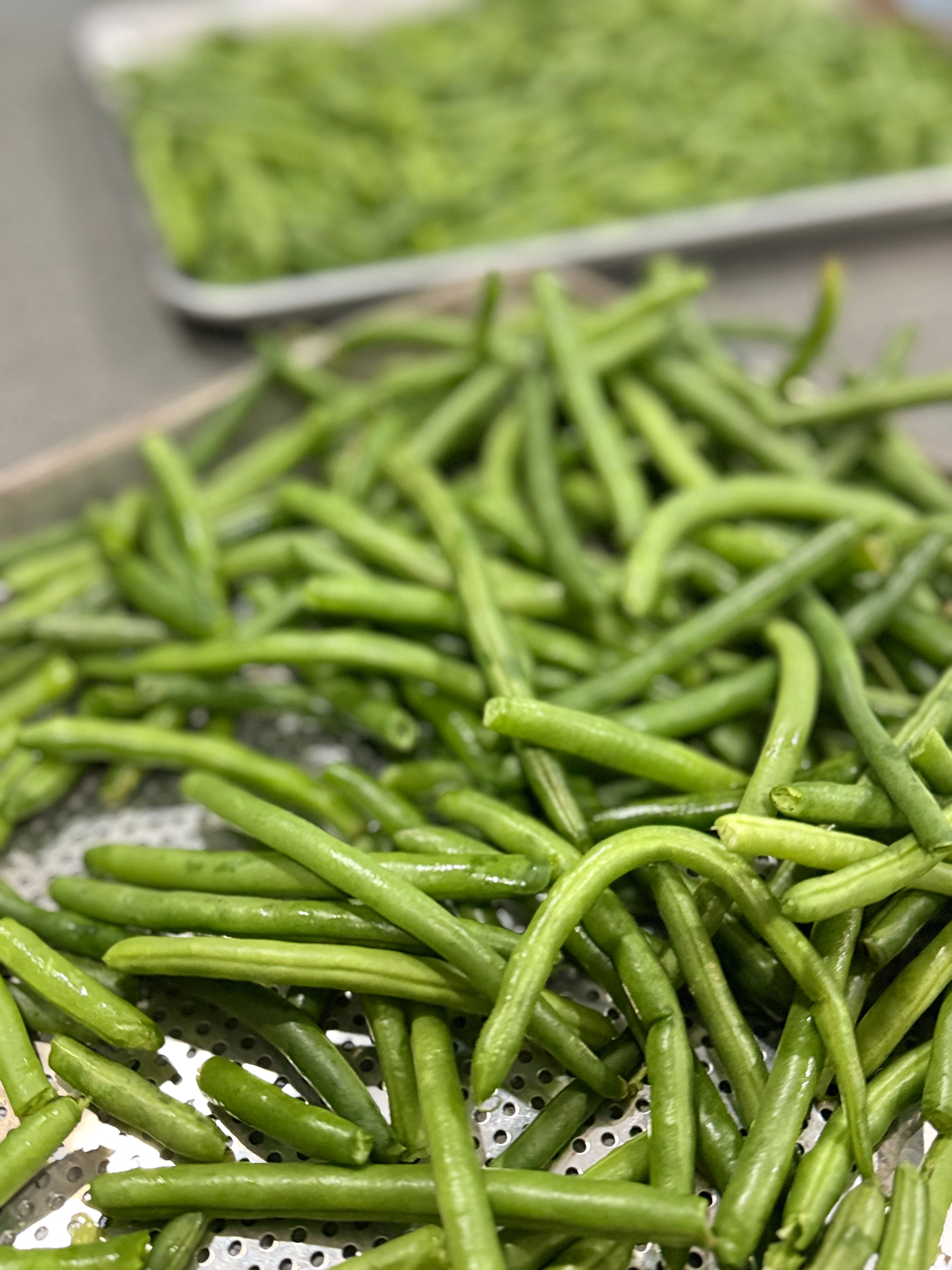 Green Beans fresh on a tray