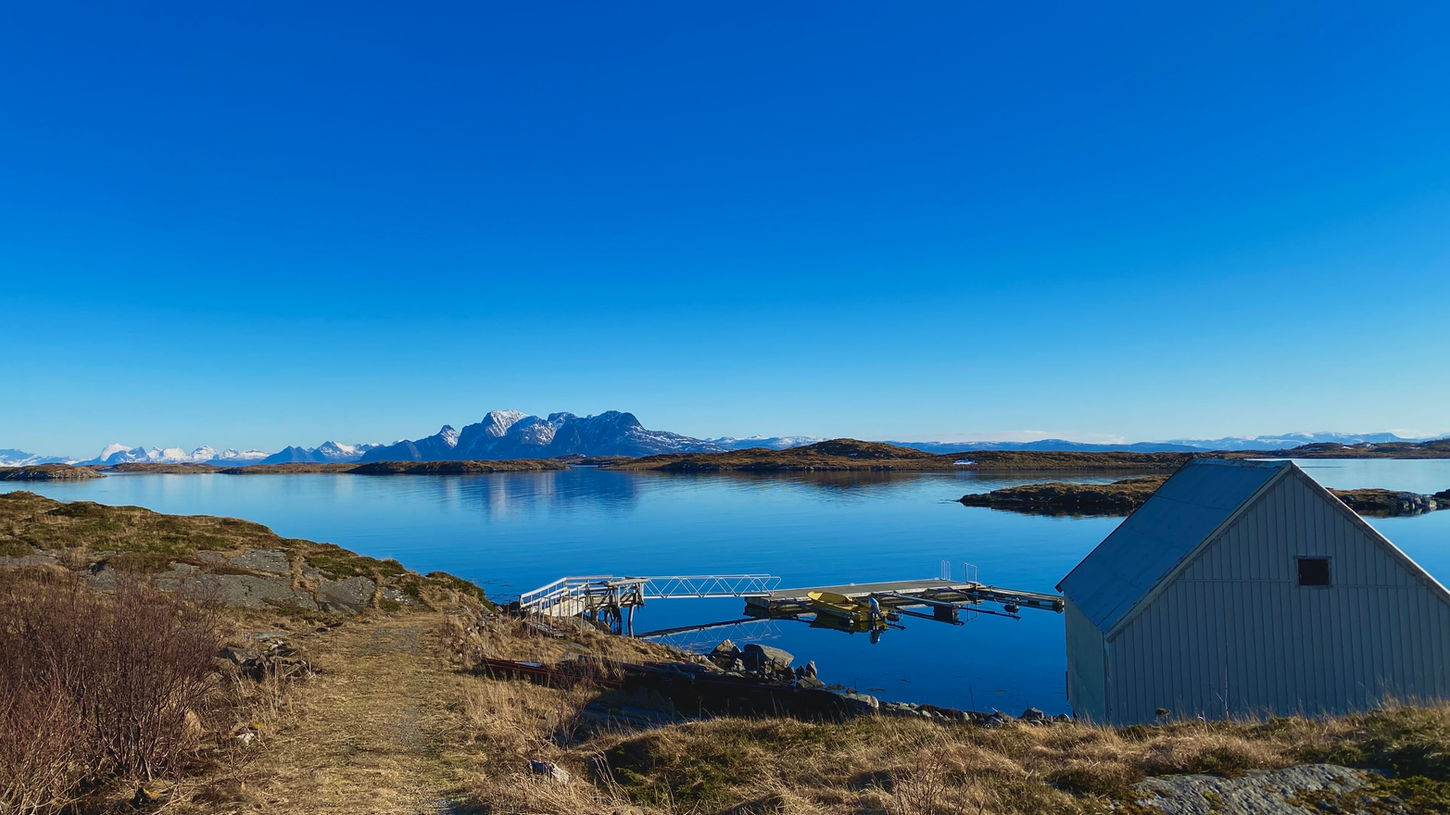 View of mountains and water